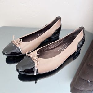 AGL Cap Toe Ballet Flats in Beige 7.5